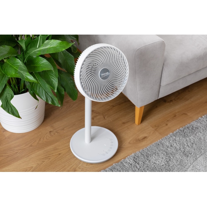 Sencor - Állóventilátor 3D UltraSilent 26W/230V fehér + távirányítás