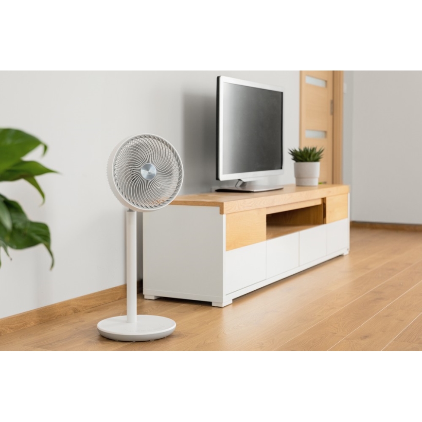 Sencor - Állóventilátor 3D UltraSilent 26W/230V fehér + távirányítás