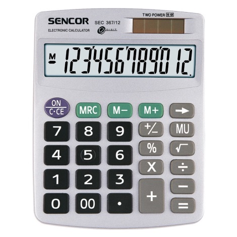 Sencor - Asztali számológép 1xLR44 ezüst