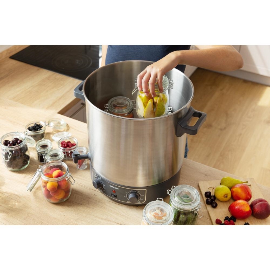 Sencor - Befőzőedény 27 l 1800W/230V rozsdamentes acél/szürke