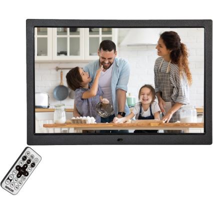 Sencor - 15,4 digitális képkeret hangszóróval, 230V, fekete + távirányító