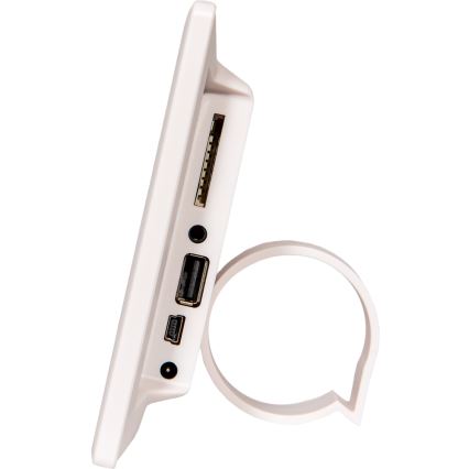 Sencor - Digitális képkeret 7 hangszóróval 230V fehér + távirányító