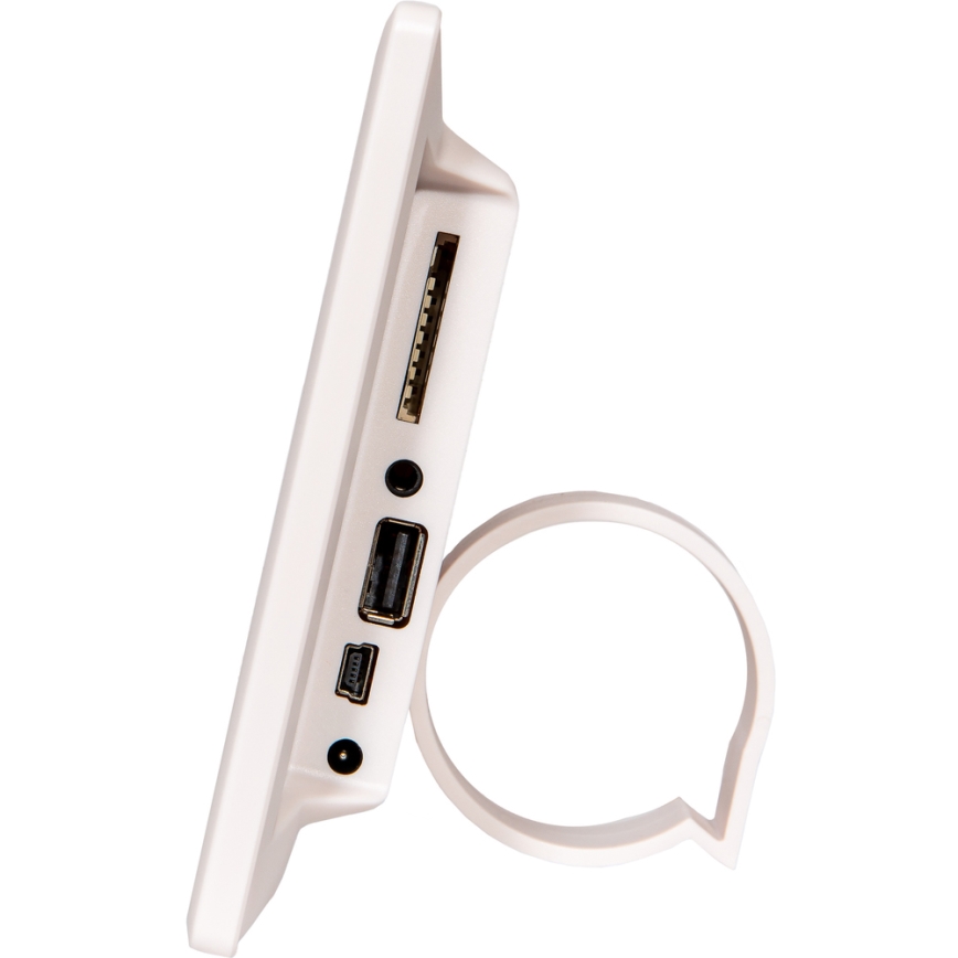 Sencor - Digitális képkeret 7 hangszóróval 230V fehér + távirányító