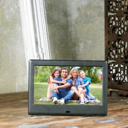 Sencor - Digitális képkeret 7 hangszóróval 230V fekete + távirányító