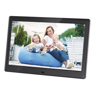 Sencor - Digitális képkeret hangszóróval 230V fekete + távirányító