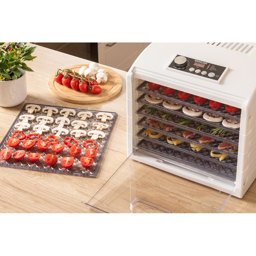 Sencor - Élelmiszer szárító hőszabályozással 500W/230V fehér