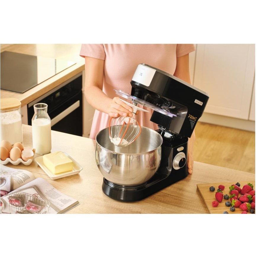 Sencor - fekete konyhai robotgép rozsdamentes acél keverőtállal 1000 W/230 V