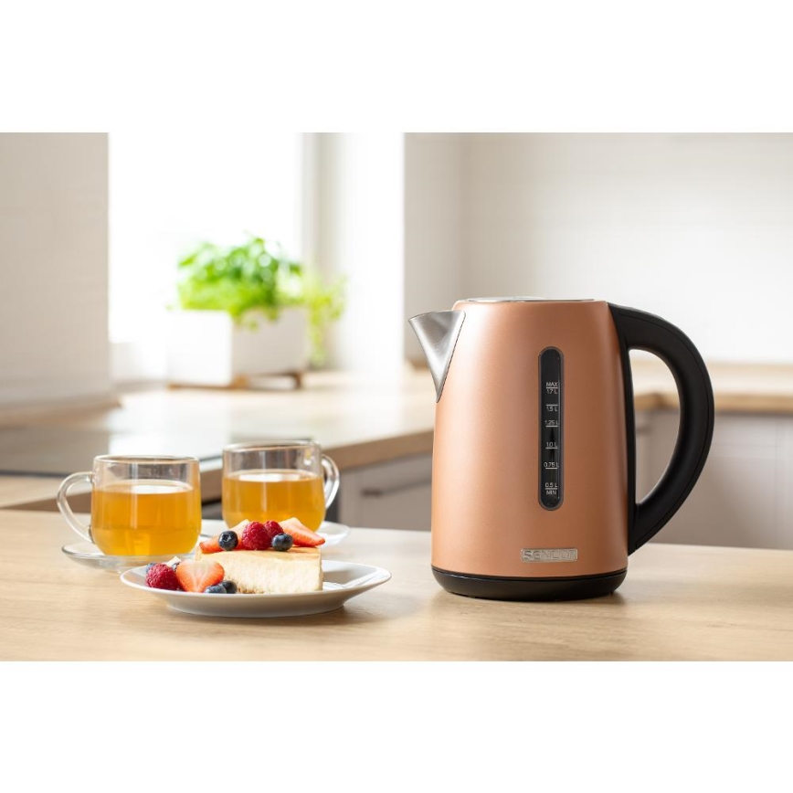 Sencor - Gyorsforraló hőmérséklet-szabályozással, 1,7 l, 2150 W/230 V, réz