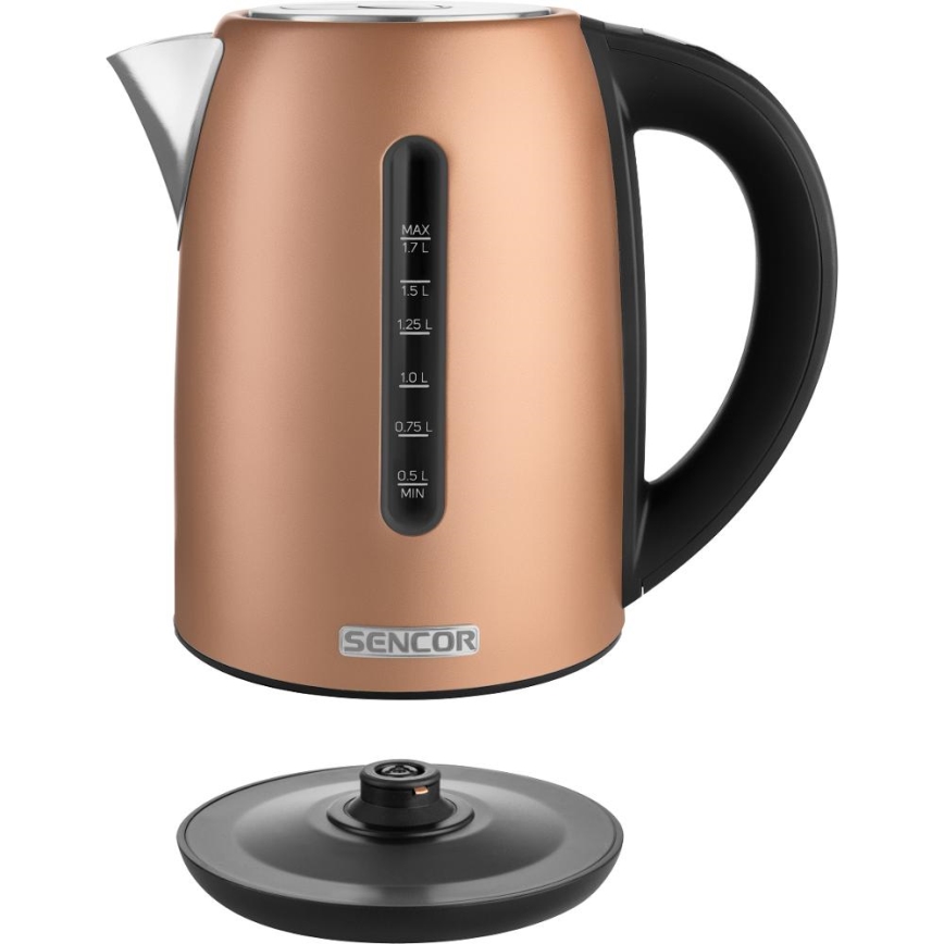 Sencor - Gyorsforraló hőmérséklet-szabályozással, 1,7 l, 2150 W/230 V, réz