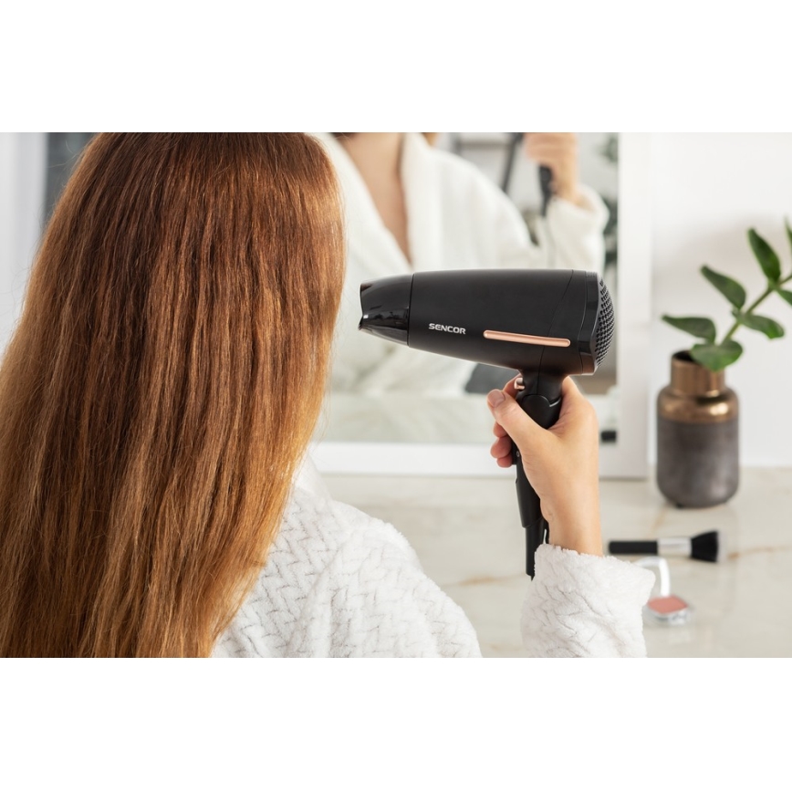 Sencor - Hajszárító 1600W/230V fekete/arany