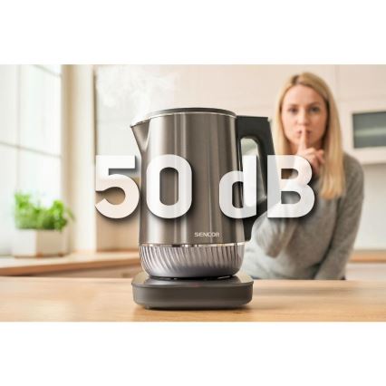 Sencor - Hőfokszabályozós vízforraló 1,7 l, 1800 W/230 V, rozsdamentes acél