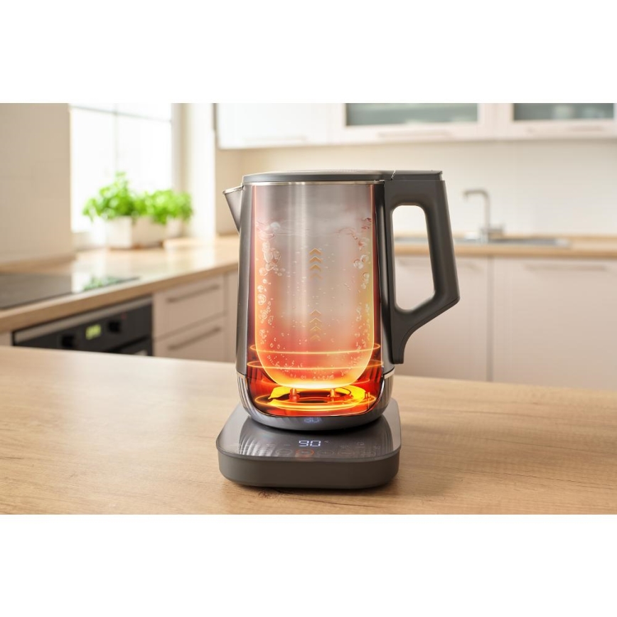 Sencor - Hőfokszabályozós vízforraló 1,7 l, 1800 W/230 V, rozsdamentes acél