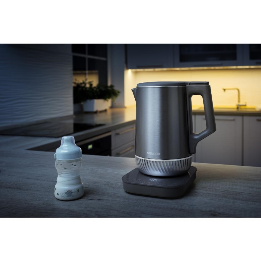Sencor - Hőfokszabályozós vízforraló 1,7 l, 1800 W/230 V, rozsdamentes acél