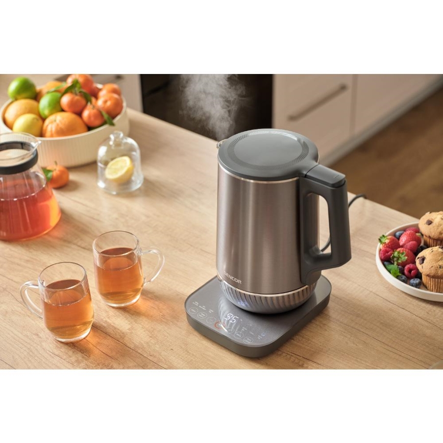 Sencor - Hőfokszabályozós vízforraló 1,7 l, 1800 W/230 V, rozsdamentes acél