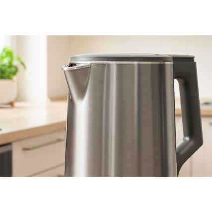 Sencor - Hőfokszabályozós vízforraló 1,7 l, 1800 W/230 V, rozsdamentes acél