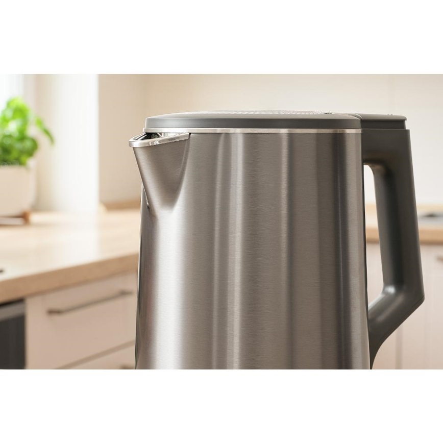 Sencor - Hőfokszabályozós vízforraló 1,7 l, 1800 W/230 V, rozsdamentes acél