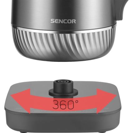 Sencor - Hőfokszabályozós vízforraló 1,7 l, 1800 W/230 V, rozsdamentes acél