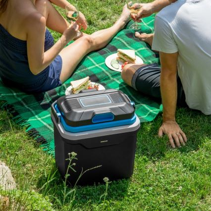 Sencor - Hordozható autós hűtő 24 l 60W/12V/230V fekete