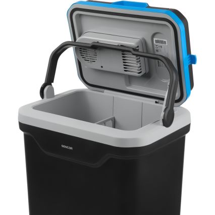 Sencor - Hordozható autós hűtő 24 l 60W/12V/230V fekete