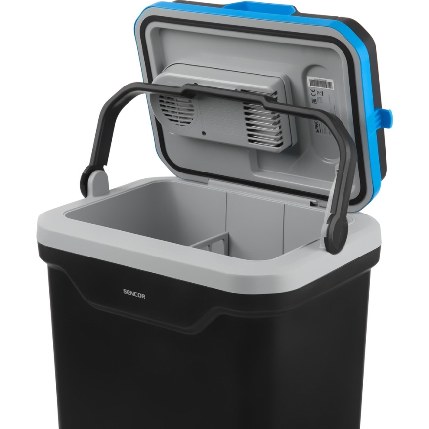 Sencor - Hordozható autós hűtő 24 l 60W/12V/230V fekete