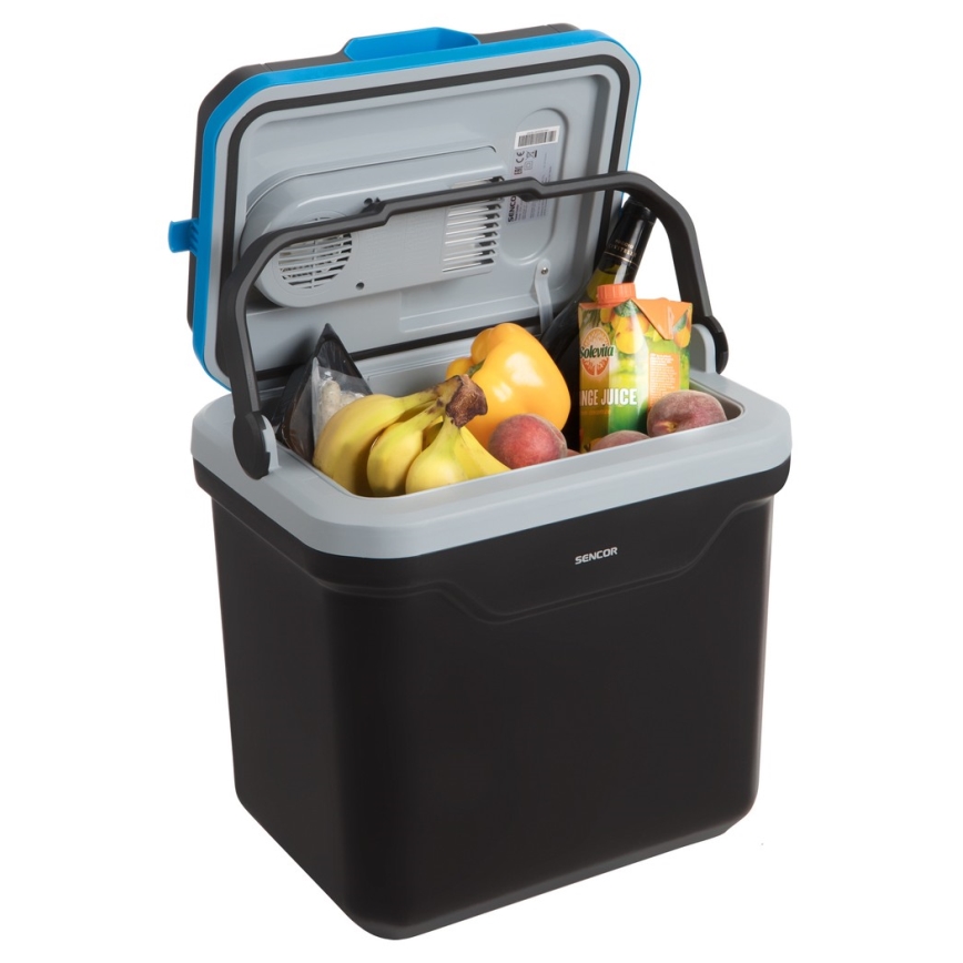 Sencor - Hordozható autós hűtő 24 l 60W/12V/230V fekete