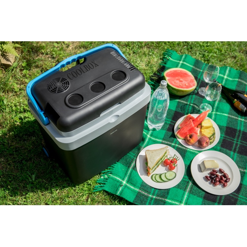 Sencor - Hordozható autós hűtő 33 l 60W/12V/230V fekete