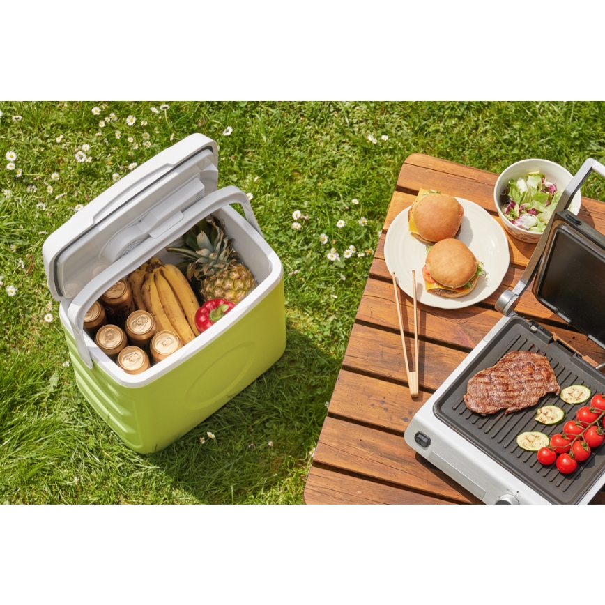 Sencor - Hordozható hűtőtáska 30 l 55W/5V/12V/230V zöld/fehér