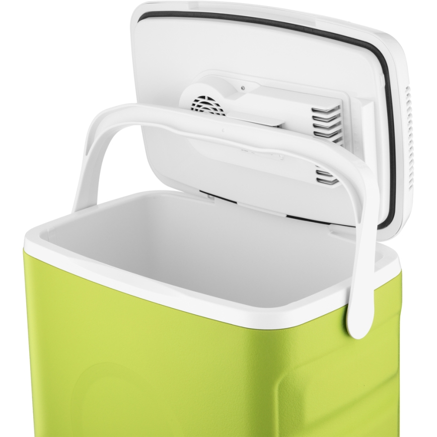 Sencor - Hordozható hűtőtáska 30 l 55W/5V/12V/230V zöld/fehér