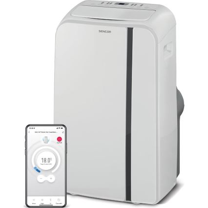 Sencor - Intelligens mobil klíma 3 az 1-ben teljes tartozékokkal 1450W/230V 12000 BTU Wi-Fi fehér + távirányítás