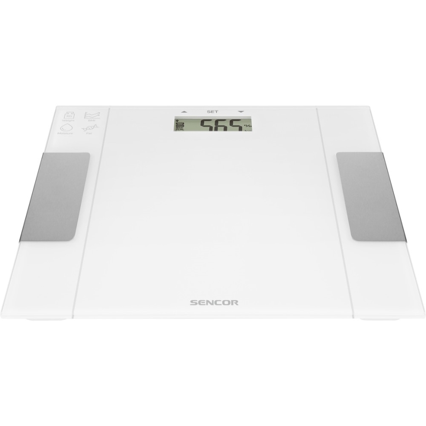 Sencor - Intelligens szeméyi fitness mérleg 1xCR2032 fehér