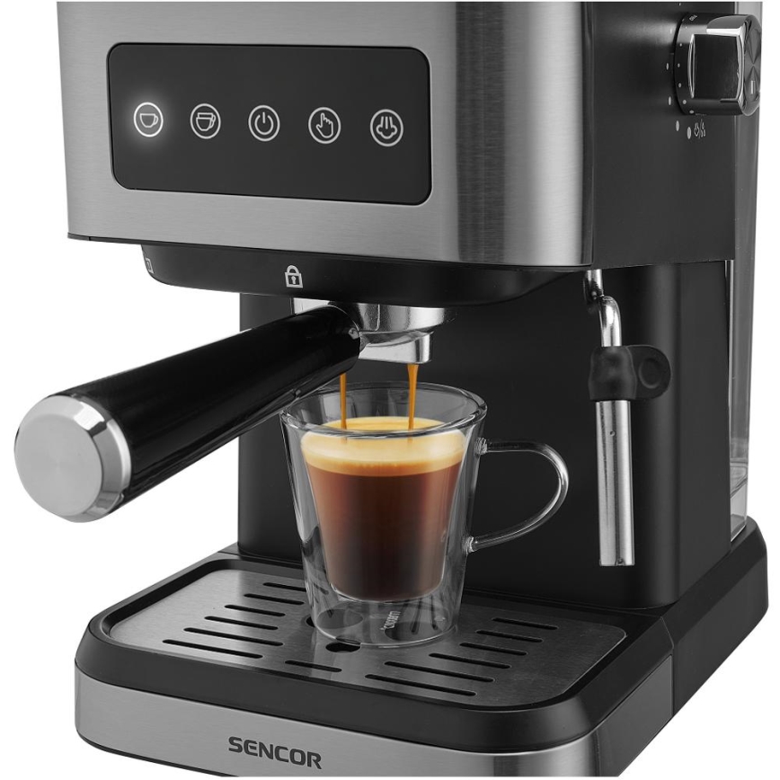 Sencor - Karos eszpresszó kávéfőző 1050W/230V fekete/matt króm