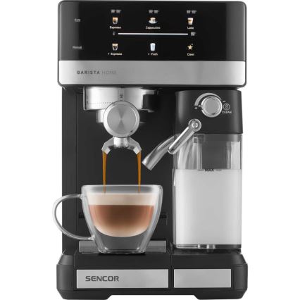 Sencor - Karos eszpresszó kávéfőző 1350 W/230 V fekete/matt króm
