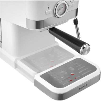 Sencor - Karos kávéfőző karos működtetéssel 1050W/230V fehér/matt króm