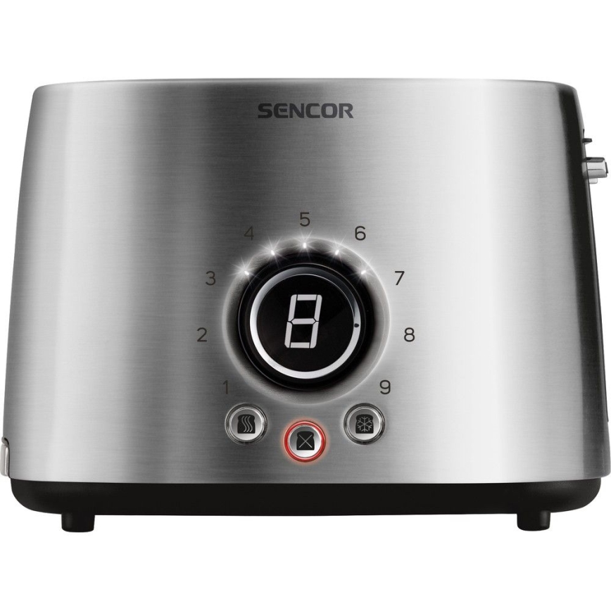 Sencor - Kenyérpirító két nyílással és melegítőráccsal 1000W/230V ezüst