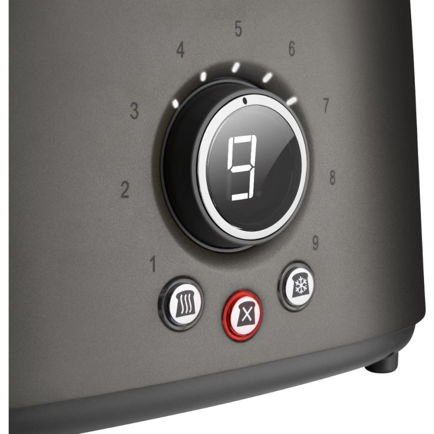 Sencor - Két szeletes kenyérpirító melegítőrácssal 1000W/230V antracit