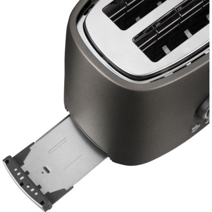 Sencor - Két szeletes kenyérpirító melegítőrácssal 1000W/230V antracit
