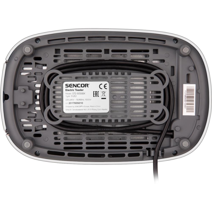 Sencor - Két szeletes kenyérpirító melegítőrácssal 1000W/230V antracit