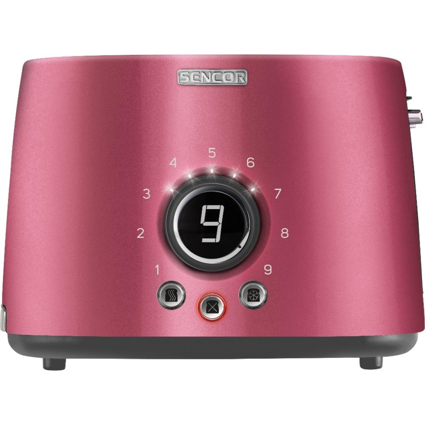 Sencor - Kétnyílásos kenyérpirító melegítőrácssal 1000W/230V rózsaszín