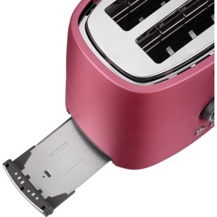 Sencor - Kétnyílásos kenyérpirító melegítőrácssal 1000W/230V rózsaszín
