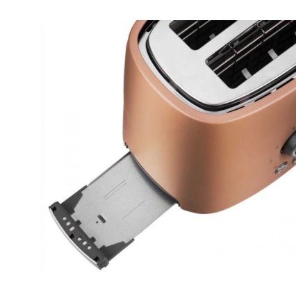 Sencor - Kétszeletes kenyérpirító melegítőrácssal 1000W/230V rézszínű