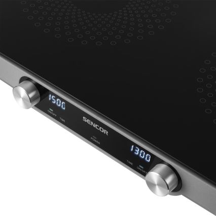 Sencor - Kétzónás kerámialapos főzőlap LCD kijelzővel 3500W/230V