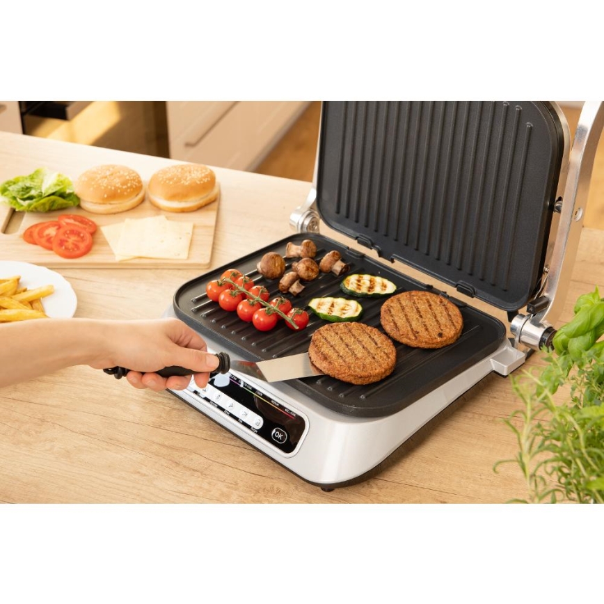 Sencor - Kontakt grill 2100W/230V matt króm