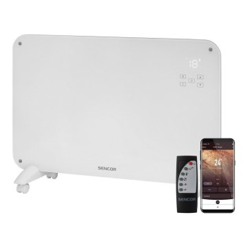 Sencor - Konvekciós fűtőtest LCD kijelzővel 750W/1500W/230V Wi-Fi Tuya IP24 fehér + távirányító