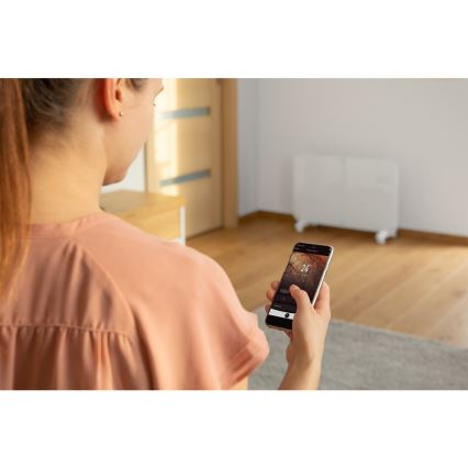 Sencor - Konvekciós fűtőtest LCD kijelzővel 750W/1500W/230V Wi-Fi Tuya IP24 fehér + távirányító