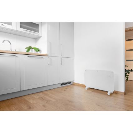 Sencor - Konvekciós fűtőtest LCD kijelzővel 750W/1500W/230V Wi-Fi Tuya IP24 fehér + távirányító