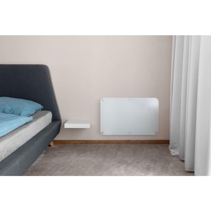 Sencor - Konvekciós fűtőtest LCD kijelzővel 750W/1500W/230V Wi-Fi Tuya IP24 fehér + távirányító