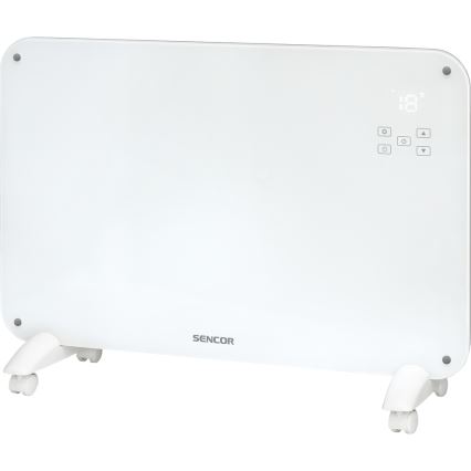 Sencor - Konvekciós fűtőtest LCD kijelzővel 750W/1500W/230V Wi-Fi Tuya IP24 fehér + távirányító