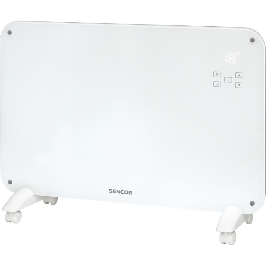 Sencor - Konvekciós fűtőtest LCD kijelzővel 750W/1500W/230V Wi-Fi Tuya IP24 fehér + távirányító