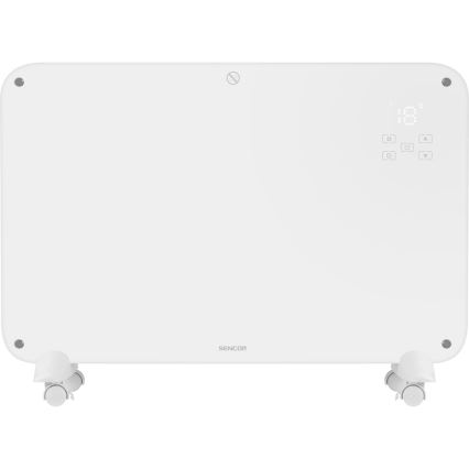 Sencor - Konvekciós fűtőtest LCD kijelzővel 750W/1500W/230V Wi-Fi Tuya IP24 fehér + távirányító