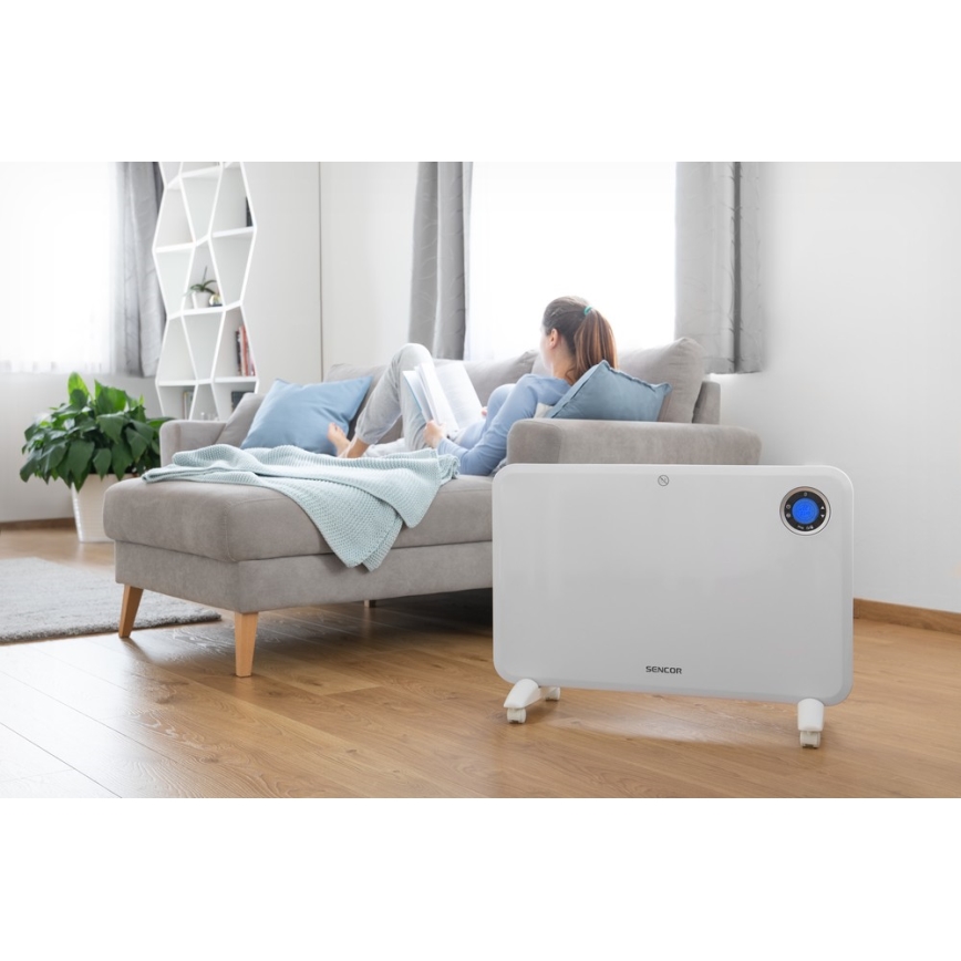 Sencor - Konvektor LCD-kijelzővel és termosztáttal 750W/1500W/230V IP24